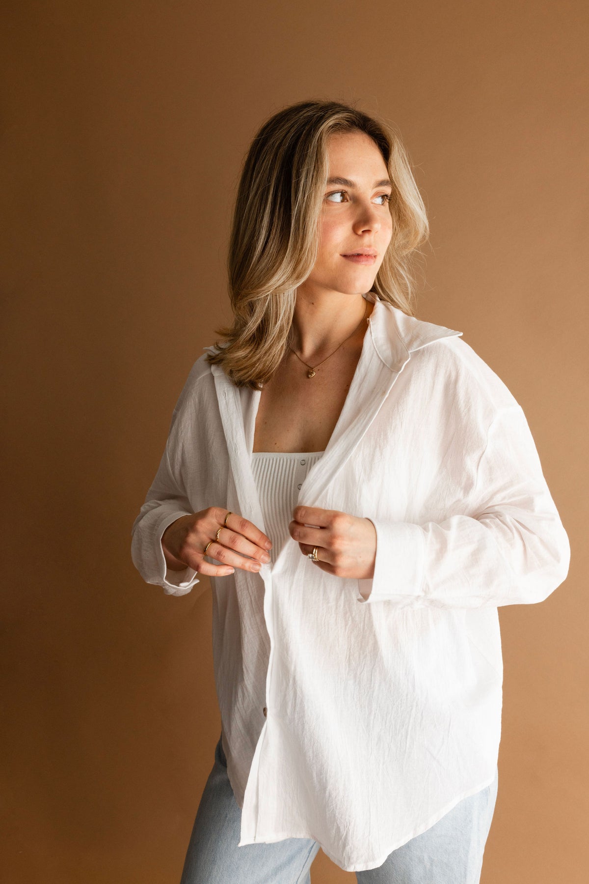 Emma Woven Shirt White