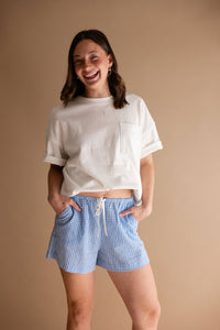 Gingham Drawstring Shorts