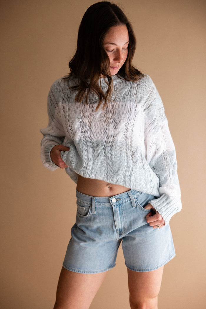 Stripe Cable Knit Sweater