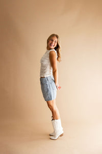 Ivory Frill Lace Boat Neck Top