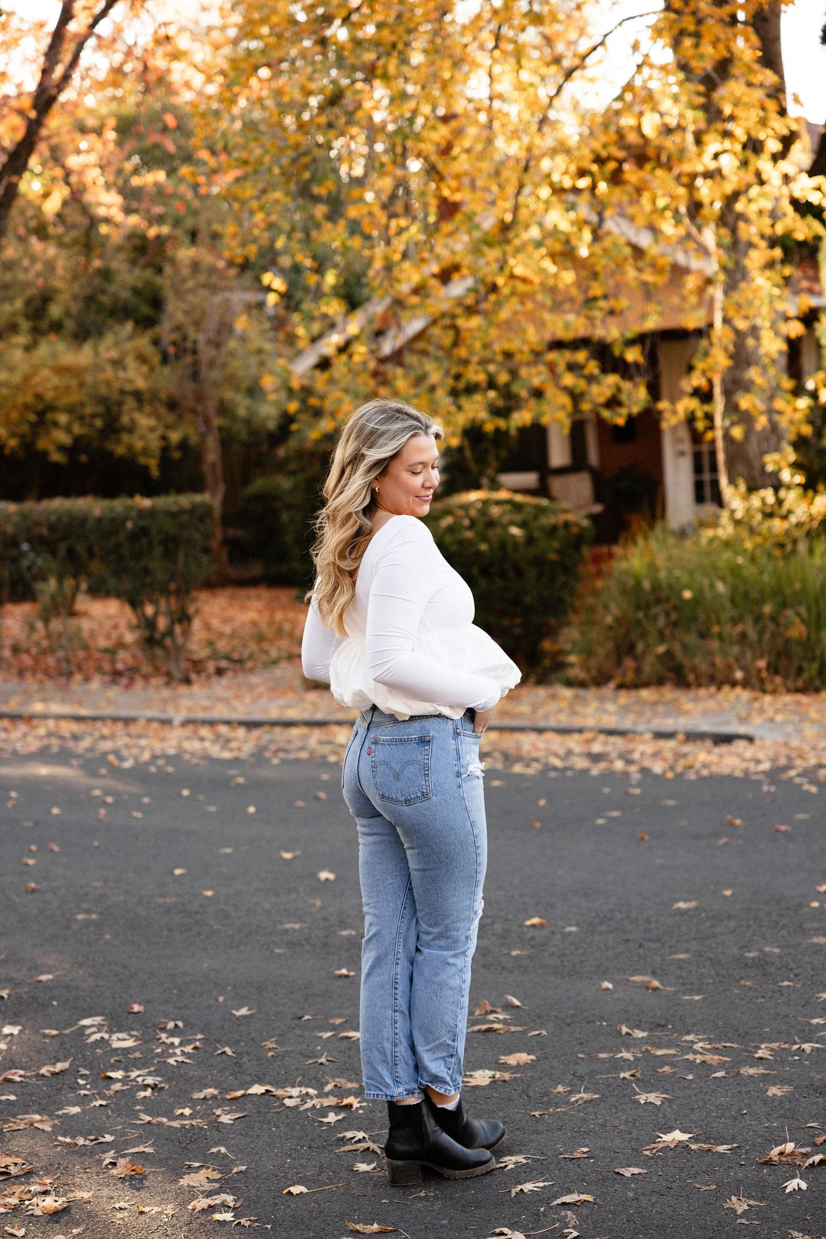 Holiday White Bubble Top