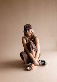 Pink Bow Trucker Hat Brown