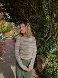 Olive Multi Striped Top