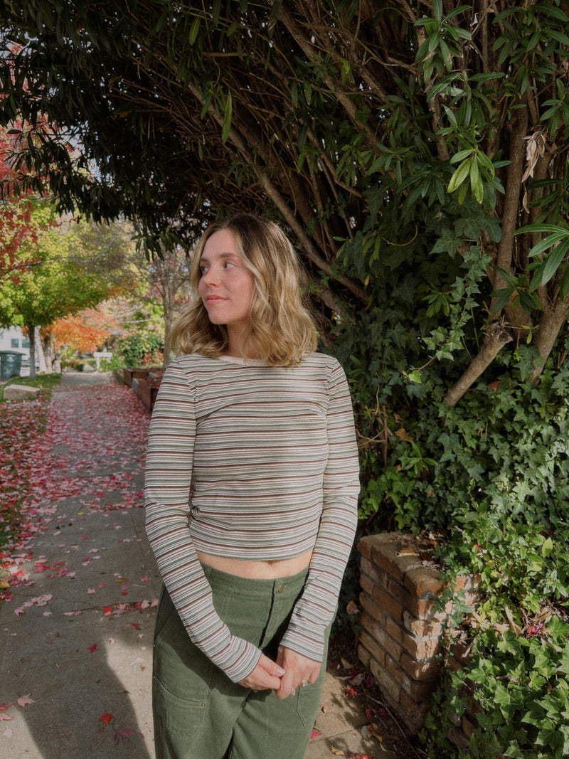 Olive Multi Striped Top