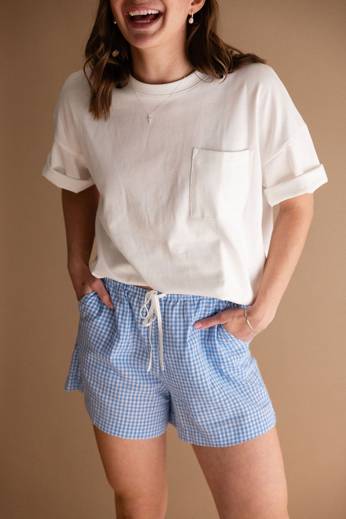 Gingham Drawstring Shorts