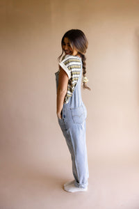 Olive Multi Stripe Boyfriend Tee