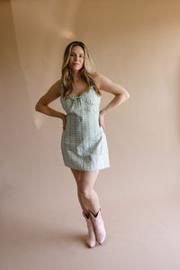 Blue Frill Mini Dress