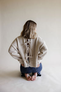 Taupe Tie-Back Sweater