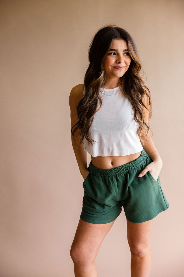 Forest Green Sweat Shorts