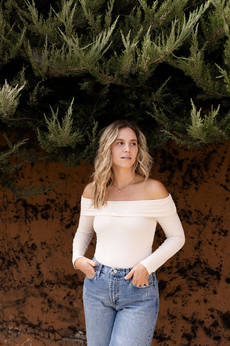 Ivory Off The Shoulder Bodysuit