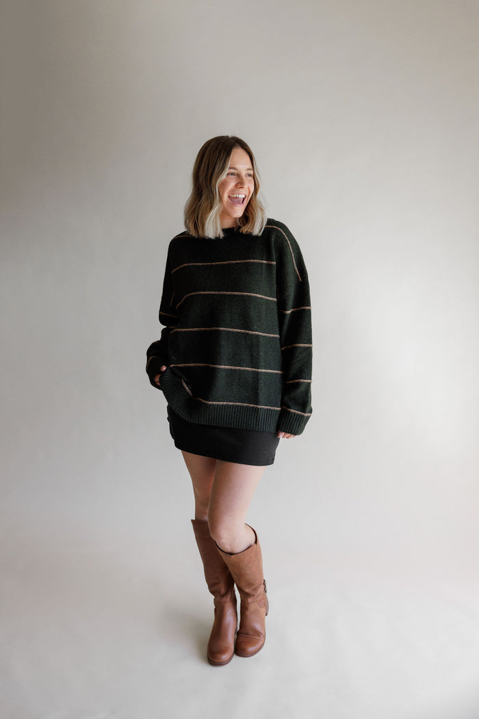 Olive Striped Sweater