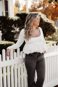 Holiday White Bubble Top