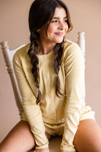 Butter Yellow Pointelle Cardigan