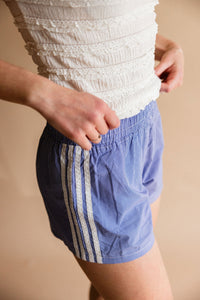 White Indigo Gingham Shorts