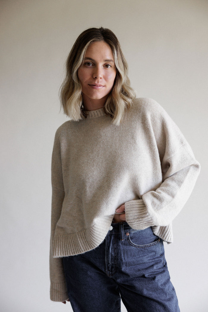 Taupe Tie-Back Sweater