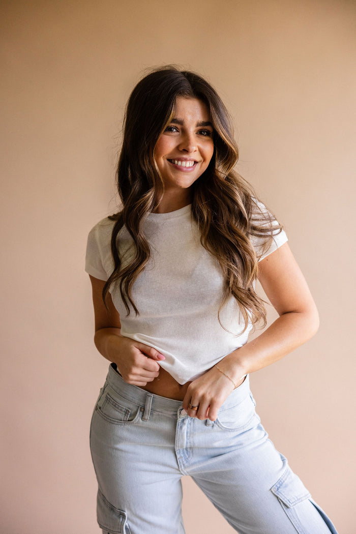 Solid White Baby Tee