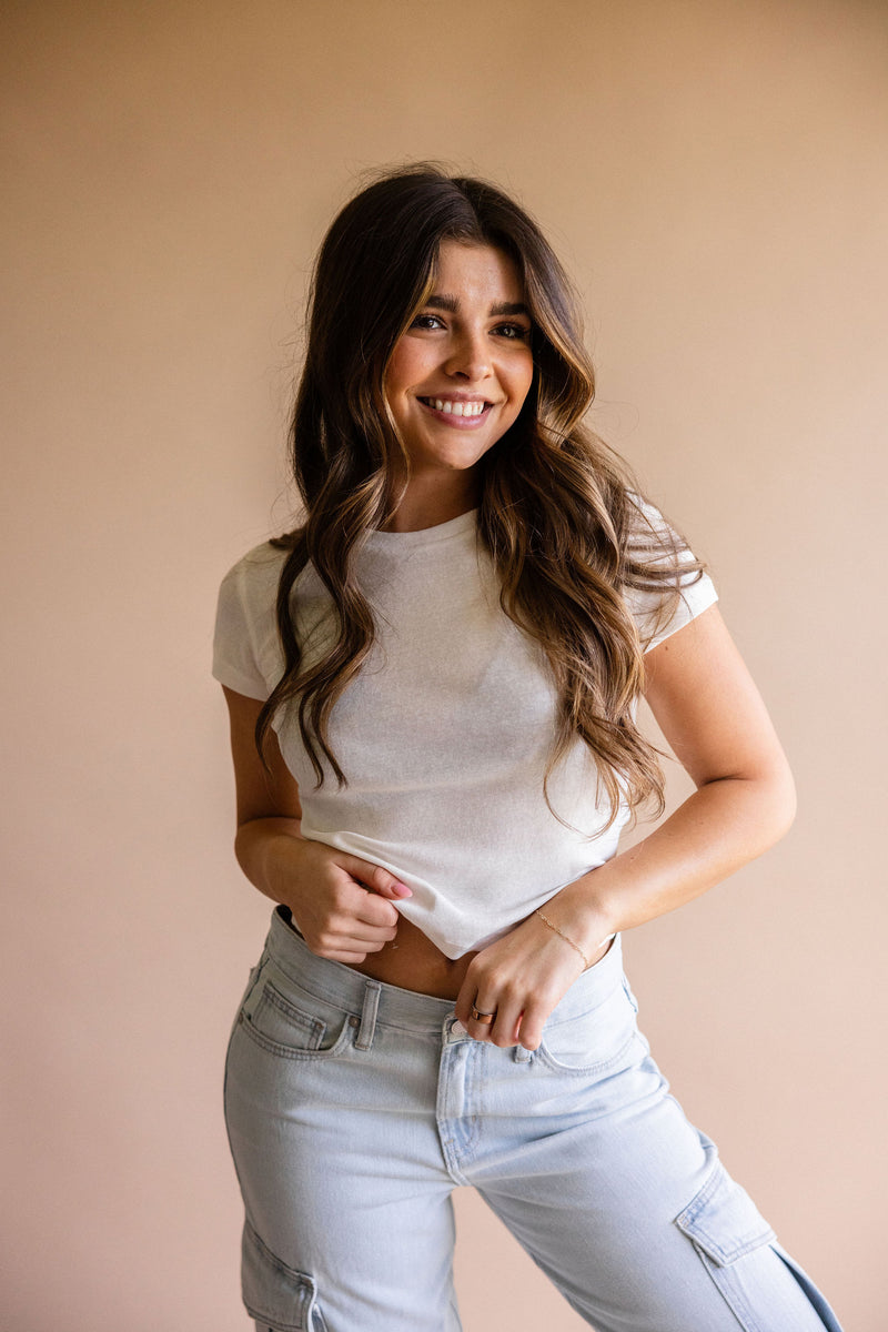 Solid White Baby Tee