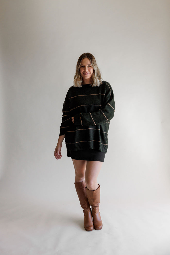 Olive Striped Sweater