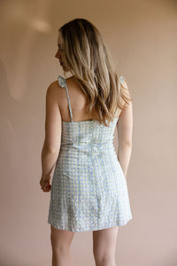 Blue Frill Mini Dress