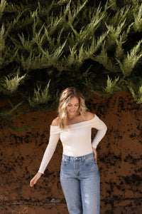 Ivory Off The Shoulder Bodysuit