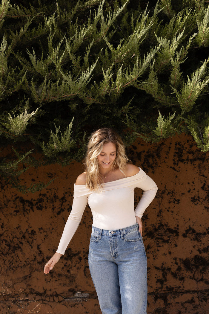 Ivory Off The Shoulder Bodysuit
