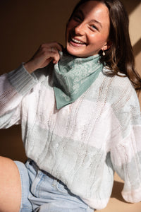 Stripe Cable Knit Sweater