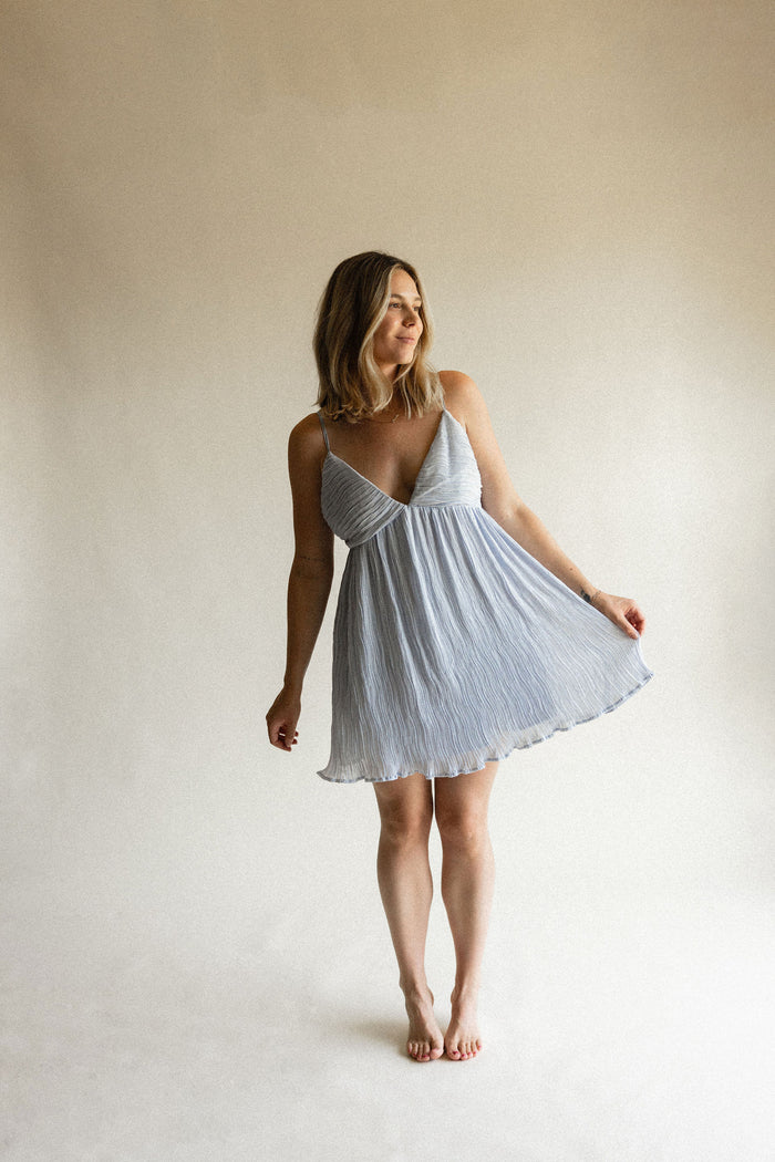 Baby Blue Sheer Mini Dress
