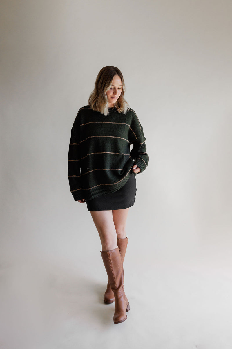 Olive Striped Sweater