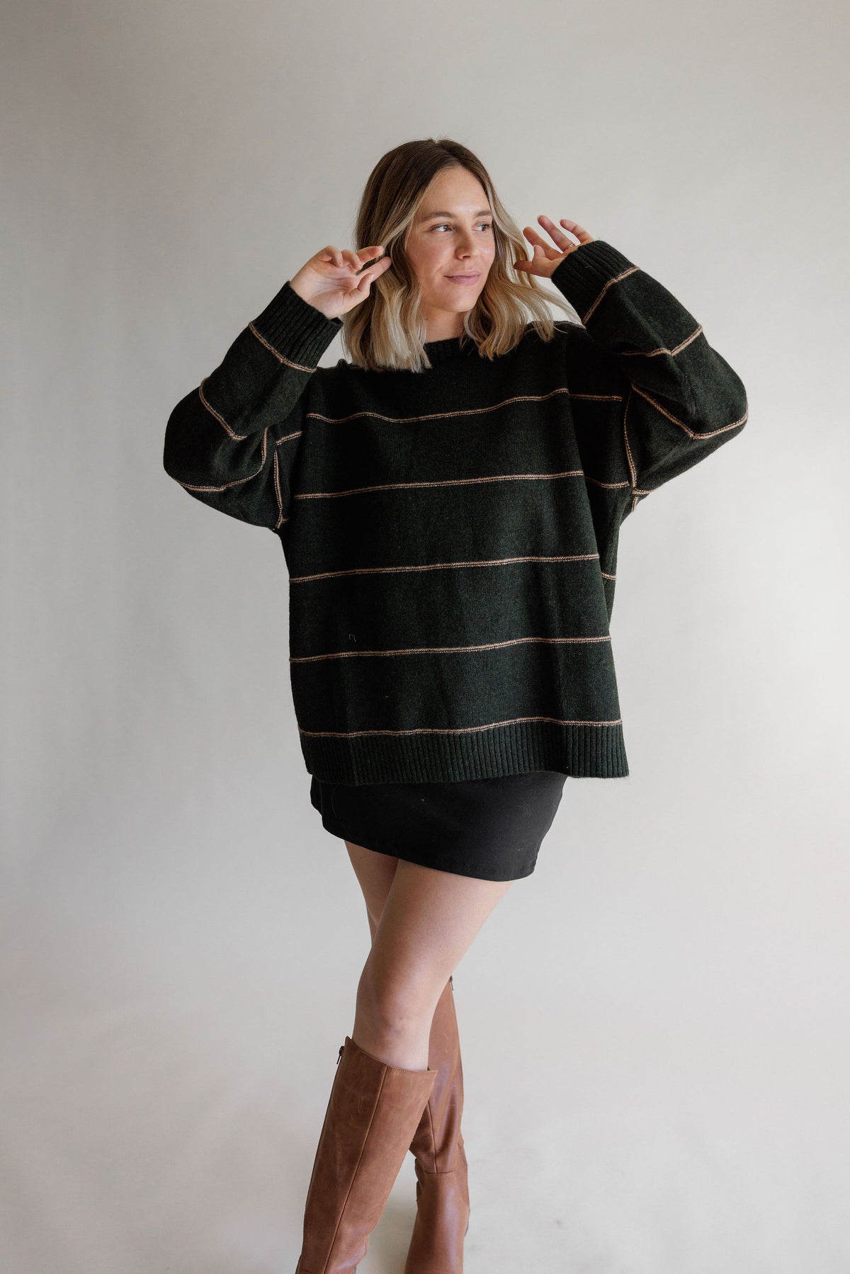 Olive Striped Sweater