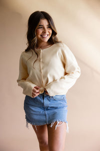 Butter Yellow Sweater Cardigan