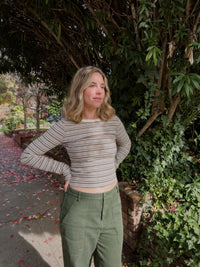 Olive Multi Striped Top