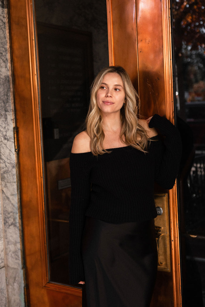 Black Off The Shoulder Sweater