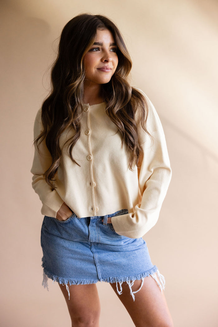 Butter Yellow Sweater Cardigan