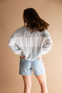 Stripe Cable Knit Sweater