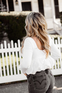 Holiday White Bubble Top