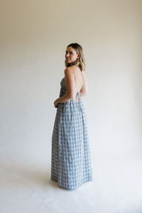 Ivory + Black Plaid Maxi Dress