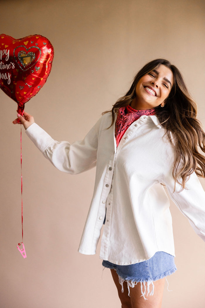 Ivory Denim Button Down Shirt