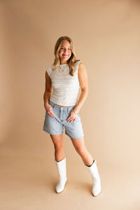 Ivory Frill Lace Boat Neck Top