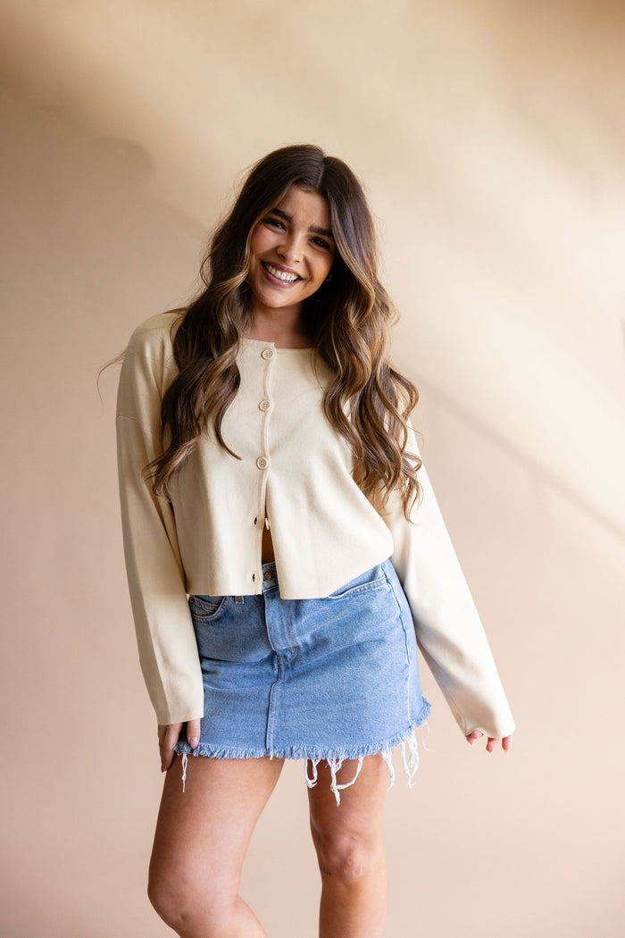 Butter Yellow Sweater Cardigan