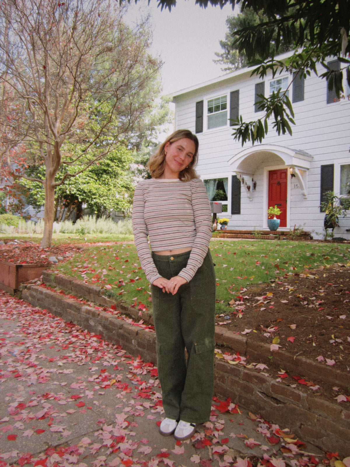 Olive Twill Cargo Pants
