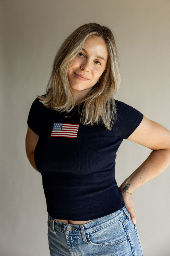 Navy USA Flag Tee