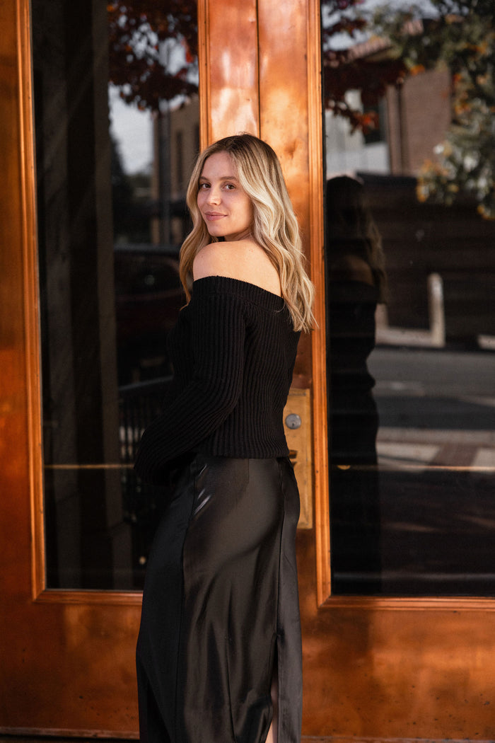 Black Off The Shoulder Sweater