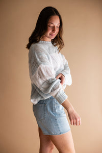 Stripe Cable Knit Sweater