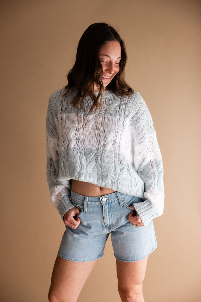 Stripe Cable Knit Sweater