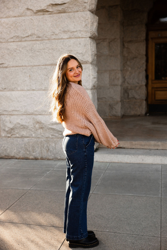 Beige Yarn Chunky Sweater